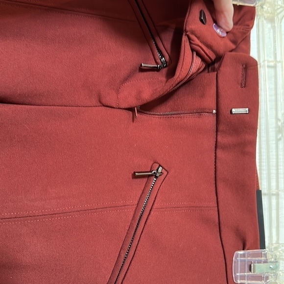 DALIA  size 4 fits like a 6 Rust stitch detail thin leg dress pant NWT - Picture 2 of 8